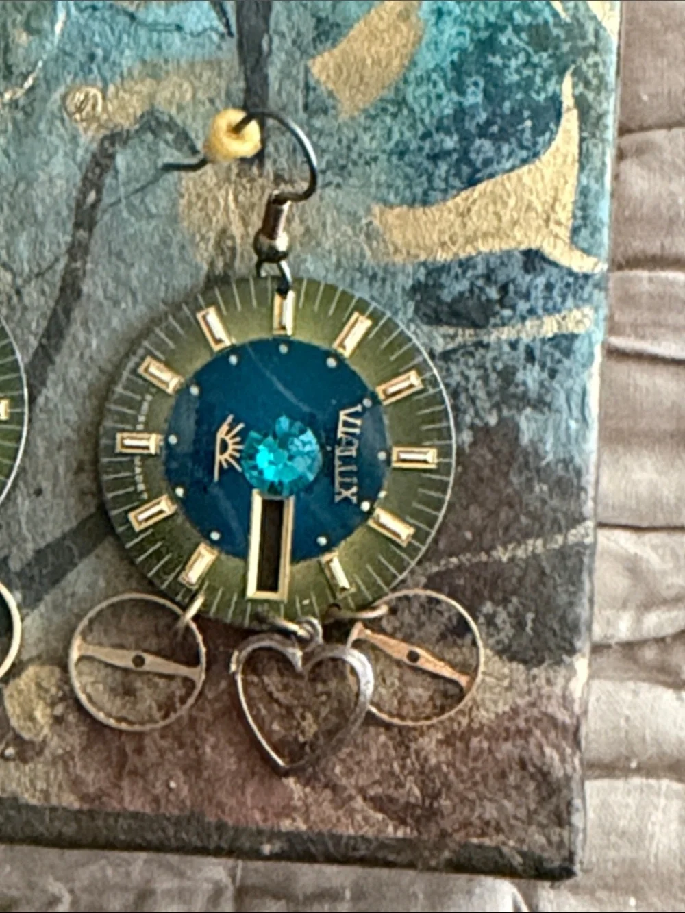 Steam punk watch parts artistic pierced earrings